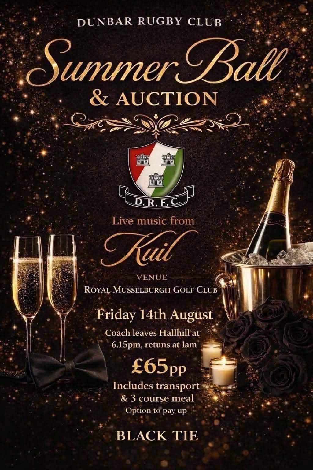 Dunbar Rugby Club Summer Ball @ Musselburgh, Hallhill Sports Centre, Dunbar