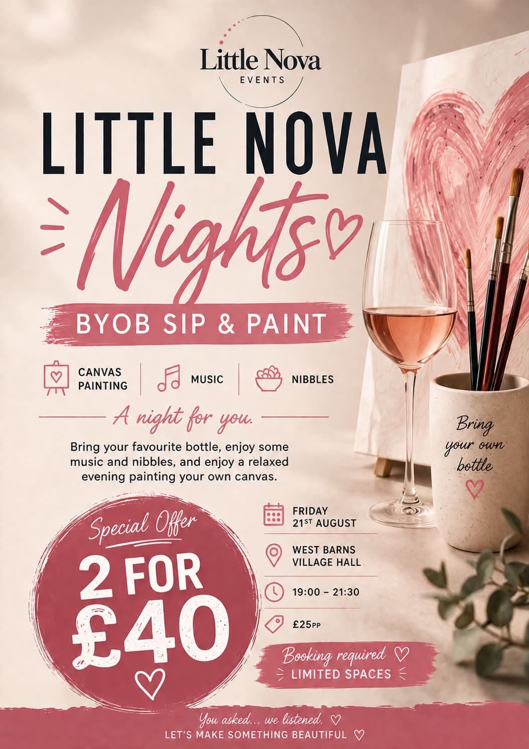 BYOB Sip & Paint (West Barns), West Barns Village Hall, West Barns
