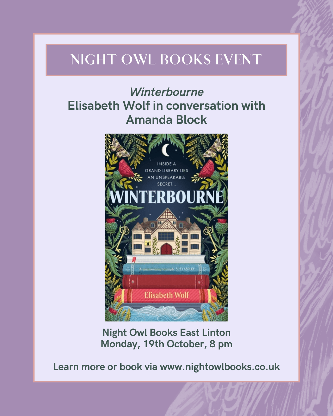Author Event @ East Linton, Night Owl Books, East Linton