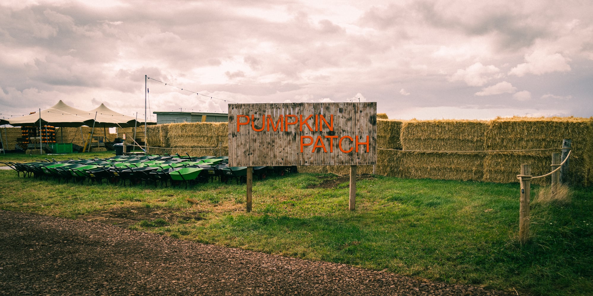 Balgone Pumpkin Patch sign at Balgone Estate
