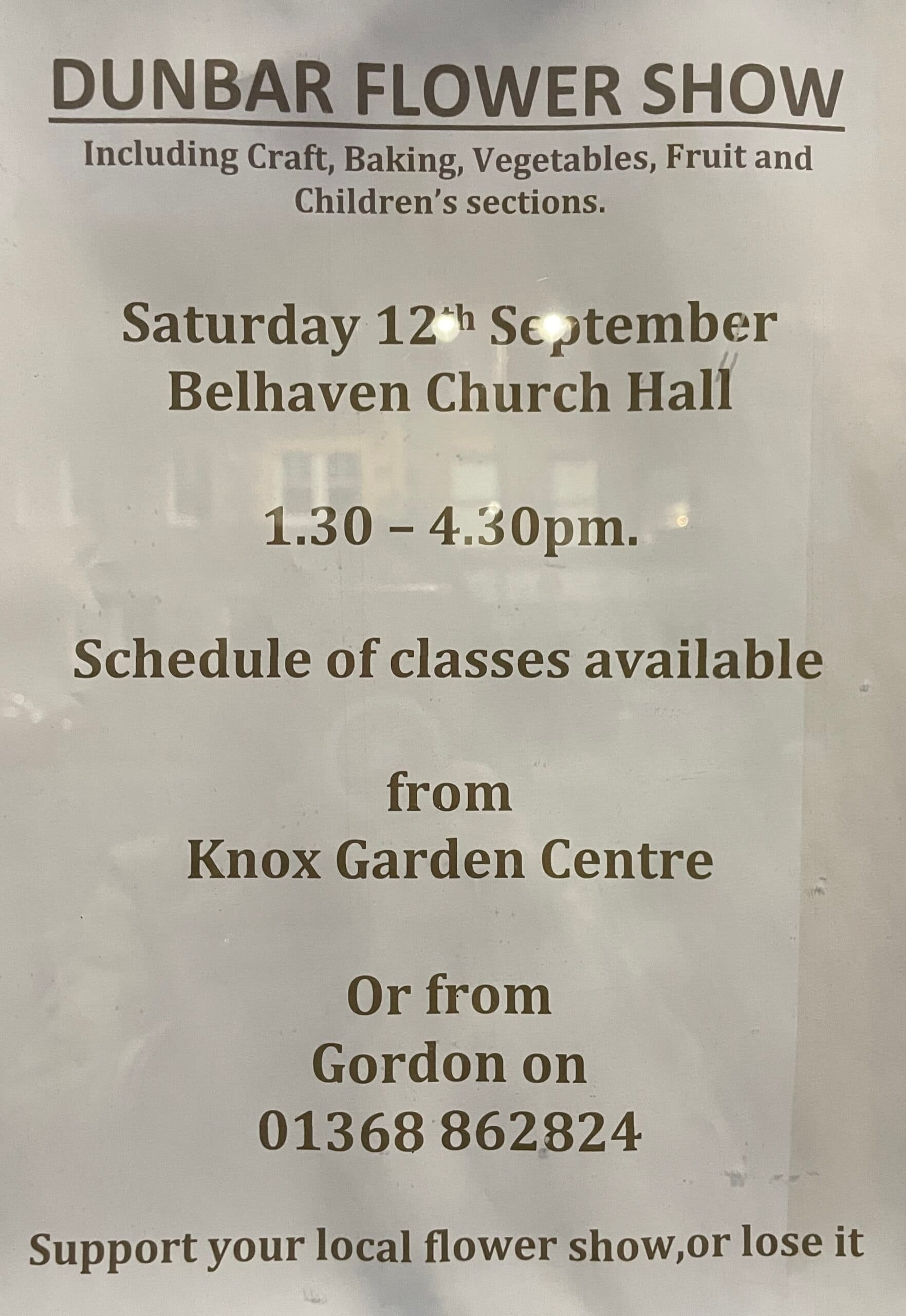 Dunbar Flower Show, Belhaven Church Hall, Dunbar