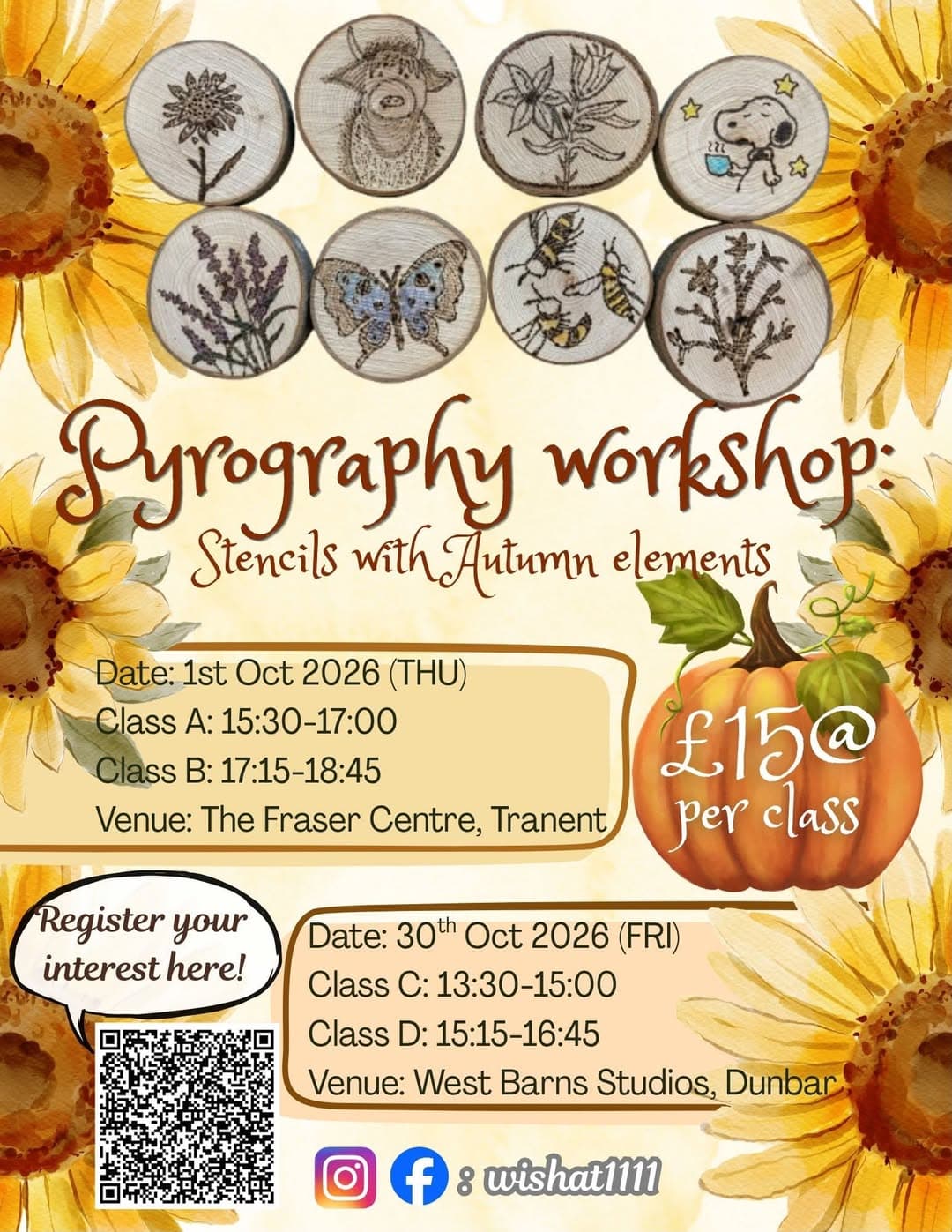 Pyrography workshops @ West Barns, West Barns Studios, West Barns